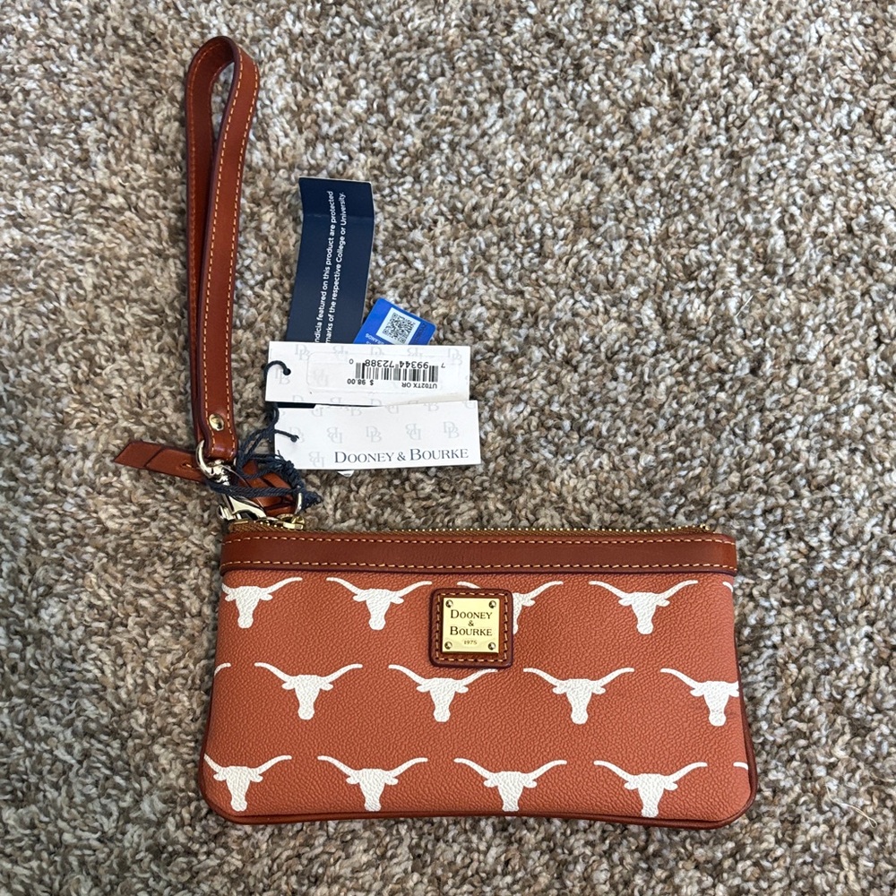 Dooney & Bourke Brown and White Longhorn Wristlet
